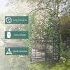 6.7 FT Steel Garden Arch with Gate Outdoor Courtyard Arbor for Climbing Vine Plants Lawn Backyard Decoration Dark Grey