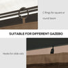 10' x 10' Universal Gazebo Sidewall Set with 4 Panels, Hooks/C-Rings Included for Pergolas & Cabanas, Brown
