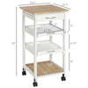 Kitchen Island Rolling Trolley Utility Serving Cart with Drawer  Grey