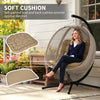 Double Egg Chair with Stand, 2 Person Hanging Swing Egg Chair with Cushion, Pockets
