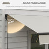 12' x 10' Retractable Awning, 280gsm UV Resistant Sunshade Shelter, for Deck, Balcony, Yard, Light Grey