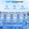 Portable Ice Maker Countertop with Handle, Self Cleaning Ice Maker Machine with Scoop and Basket, 26lbs/24Hrs, Black
