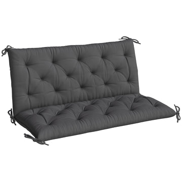 2 Seater Garden Bench Cushion, Soft Thick Outdoor Non-Slip 2 Seater Soft Pad With Backrest for Garden Patio, 47