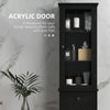 Tall Bathroom Cabinet, Bathroom Storage Cabinet with Drawers, 2 Doors and Adjustable Shelves, Black