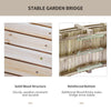 5FT Wood Garden Bridge Outdoor Decorative Landscape Side Rails Backyard Moon Bridge Park Decor Natural Wood