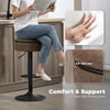 Set of 2 Barstools with Storage, Swivel Bar Stools with PU Leather Upholstered, Footrest, Steel Base, Brown