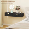 Modern Floating Nightstands Set of 2, Wall Mounted Bedside Tables with Wave Drawer White