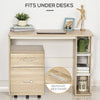 Mobile Filing Cabinet, Vertical File Cabinet with 2 Drawers, Wheels, for Letter or A4 File, Natural