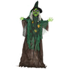 72 Inch/6ft Life Size Outdoor Halloween Decoration Witch, Animated Prop Decor with Sound and Motion Activated, Light Up Eyes, Creepy Sound