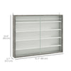 5-Tier Display Cabinet, Shot Glass Display Case, Glass Curio Cabinet with 2 Glass Doors and 4 Adjustable Shelves, White