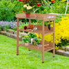 Banc de rempotage en bois pour jardin extérieur, poste de travail, table de rangement d'outils avec crochets, naturel