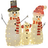 3-Piece Light Up Christmas Snowman Family Set of 3 Lighted Snowman Christmas Decoration for Indoor Outdoor