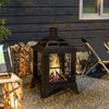 Wood-Burning Fire Pit, Chimney Style Firepit with Poker, 28
