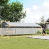 Galvanized Steel Outdoor Dog Kennel with Roof, Safety Lock, for Backyard, 13.1' x 7.5' x 7.8'