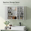 Three-Mirror Bathroom Medicine Storage Cabinet - White