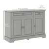 Modern Sideboard Cabinet, Buffet Cabinet with 2 Drawers and Adjustable Shelves, Buffets Tables for Dining Room, Grey