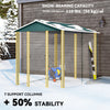 9' x 6' Garden Shed, Outdoor Storage Patio Shed w/ Sloped Roof, Lockable Door for Patio Lawn, Green, White And Green