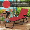 Foldable Lounge Chair, Reclining Patio Sun Lounger with 6-Position Adjustable Back, Wine Red