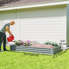 8 x 4 x 1ft Galvanized Raised Garden Bed, Reinforced Outdoor Planter Box with Open Bottom, Silver