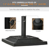 26 lb Heavy Duty Patio Umbrella Base, Square Resin Market Umbrella Stand for Outdoor, Garden, Backyard, Black