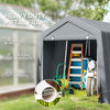 7.9' x 6.6' Garden Storage Tent, Patio Storage Shelter w/ Metal Frame and Double Zipper Doors
