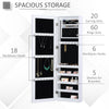 Mirror Jewellery Cabinet Armoire with Full Length Mirror, Wall Mounted Jewellery Organizer, White