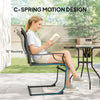 C Spring Motion Patio Chairs Set of 2 with Curved High Backrest, Armrest, All Weather Breathable Fabric, Metal Frame, Black