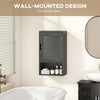 Bathroom Cabinet, Wall Mounted Storage Cabinet with Adjustable Shelves, 40 x 20 x 60 cm, Black