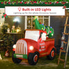 6ft Christmas Inflatable Santa Claus Driving A Truck with LED Lights, Blow-Up Outdoor LED Yard Display for Lawn, Garden, Party