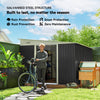 11' x 9' Steel Garden Storage Shed, Outdoor Metal Tool House with Double Sliding Doors & 2 Air Vents, Dark Grey