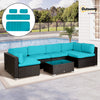 Outdoor 14pc Patio Rattan Sofa Set Cushion Polyester Cover Replacement Set - No Cushion Included Light Blue
