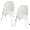 Dining Chairs Velvet Fabric Upholstered Kitchen Chairs Metal Legs Set of 2, Dining Room, Home, White