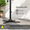 8 FT Aluminium Cantilever Patio Umbrella with 360° Rotation, Cross Base, Crank and Tilt for Garden, Patio, Dark Grey