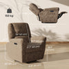 Power Recliner Chair, Fabric Upholstered Recliner Chair with USB Ports, Swivel and Rocking Function, Footrest