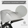Qaba Tricycle for Toddler 4 in 1 Kids Trike with Reversible Adjustable Seat, Baby Push Bike with Removable Handle, Curved Canopy, Belt Storage Brake Clutch for 1-5 Years, Grey