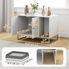 Cat Litter Box Enclosure with Tall Legs, Litter Mat, Fits Mots of Litter Box, 31.5