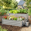 2 Tier Galvanized Raised Garden Bed, Steel Planter Box for Vegetables, Flowers, Herbs, 47