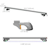 2pc Roof Rack Car Roof Top Lockable Aluminum Cross Bars Adjustable Baggage Luggage Carrier, Silver (53