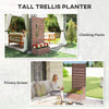 Raised Garden Bed with Trellis, Freestanding Elevated Planter Box for Climbing Vines, 28