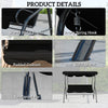 Outdoor Porch Swing with Adjustable Canopy, 3-Seater Patio Swing Chair with Cushion, Black