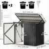 Outdoor Storage Shed Lockable Galvanized Steel Garbage Bin Shed Lift-up Lid for 2 Trash Cans
