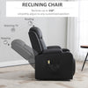 Electric Power Lift Chair, PU Leather Recliner Sofa with Footrest, Remote Control and Cup Holders, Black