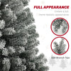 6ft Prelit Pencil Artificial Christmas Tree, Flocked Xmas Tree with Remote, Dual Colour LEDs, 429 Tips, Metal Stand