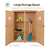 4x1.5ft Wooden Garden Storage Shed, Outdoor Tool Cabinet Organizer with Windows and Double Door, Nature Wood