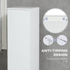Tall Bathroom Cabinet, Narrow Bathroom Storage Cabinet with Doors, Drawer and Adjustable Shelves, High Gloss White