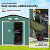 11' x 13'Garden Storage Shed w/ Foundation Kit Metal Tool Storage House w/ Double Doors, Green