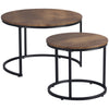 Nesting Coffee Tables Set of 2, Round Coffee Table with Metal Frame, Living Room Tables