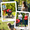 3 Wheel Folding Dog Stroller, Travel Carrier with Adjustable Canopy, Storage Brake, Mesh Window for S&M Dogs, Red
