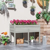 Wooden Raised Planter Box with Drain Holes for Vegetables, Flowers, Outdoor Garden Bed, 45.3x21.7x31.5inch, Grey