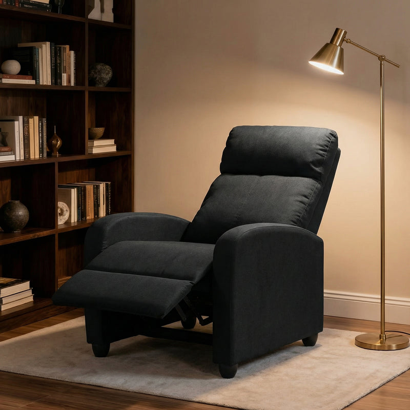 Single Recliner Sofa, Manual Home Theater Seating, Single Reclining Sofa Chair with Padded Seat for Living Room